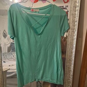 Urban Outfitters Mint Crisscross Tee